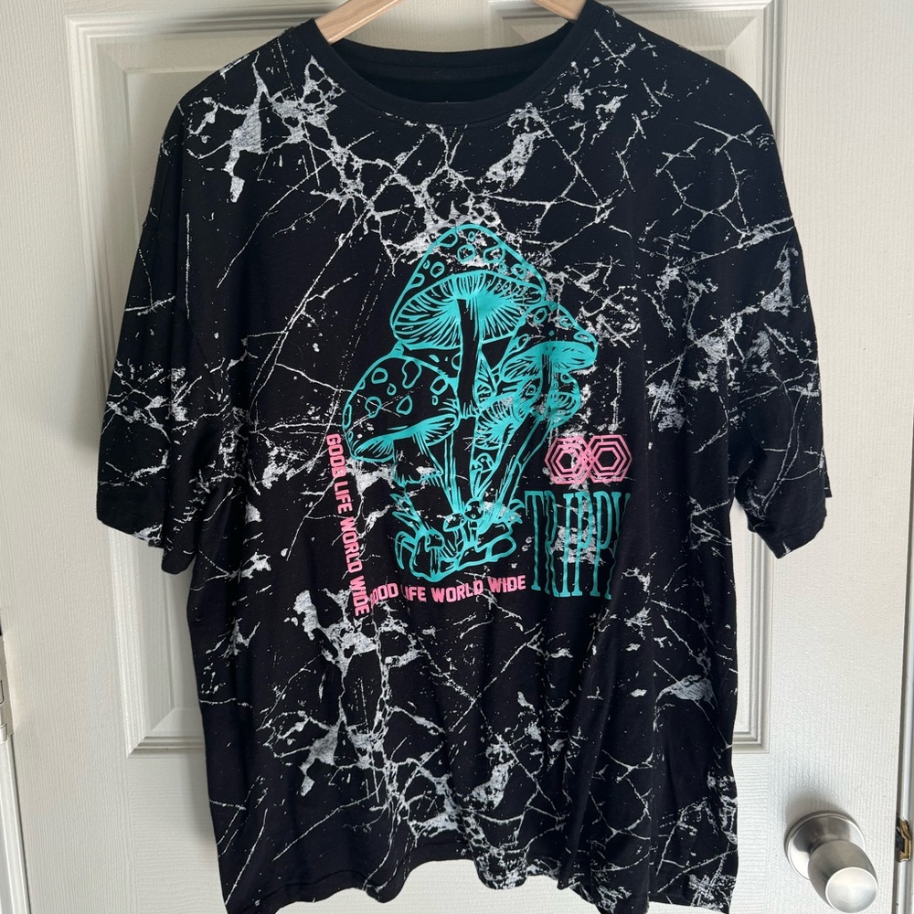 Original Gravity Trippy Mushroom Men's Short Sleeve Tee 2XL splatter streetwear